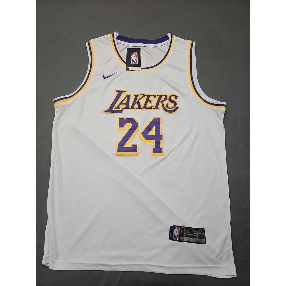 Nike Los Angeles Lakers Kobe Bryant #24 White NBA Jersey Size 54 Men's Large
